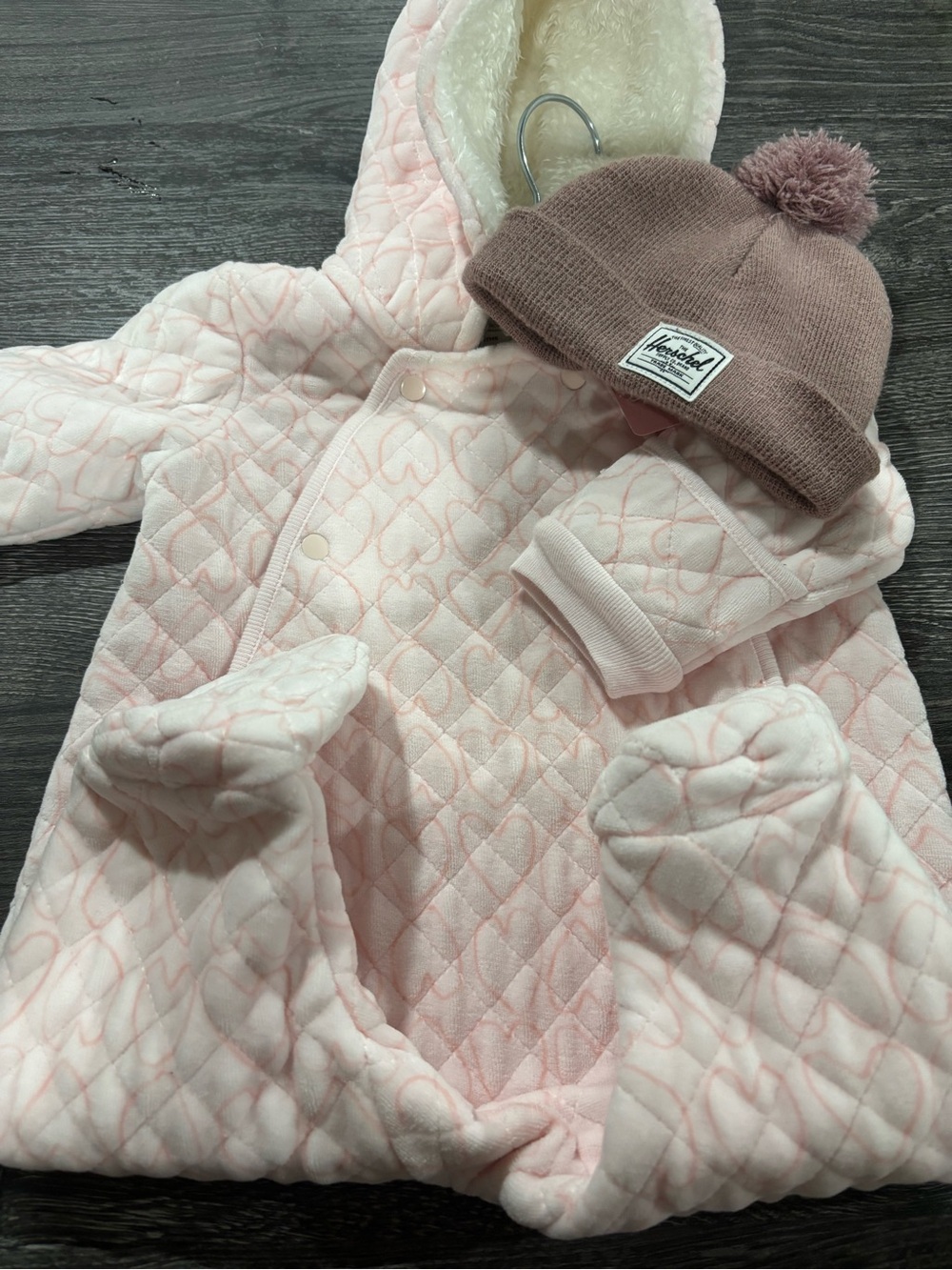 Nordstrom Light Pink Quilted Hooded Puffer Jacket